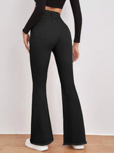 High Waisted Zip Fly Flare Leg Jeans